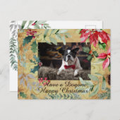かわいい犬のフローラクリスマス挨拶はがき ポストカード (正面/裏面)