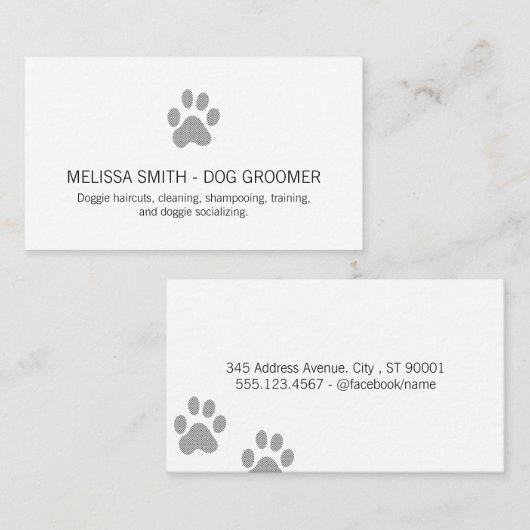 かわいい犬のプリント 名刺 (正面/裏面)