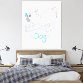 かわいい犬のプレゼント |おもしろい犬(蝶) キャンバスプリント (インサイチュ (寝室))