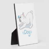 かわいい犬のプレゼント |おもしろい犬(蝶) フォトプラーク (側面)