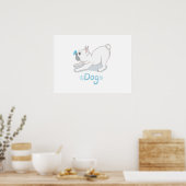 かわいい犬のプレゼント |おもしろい犬（蝶） ポスター (キッチン)