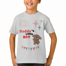 かわいい犬のヘザーグレー・ジュニアTシャツ パパの小さな男の子