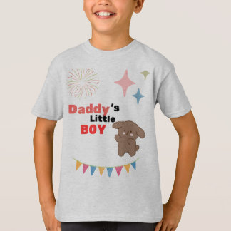 かわいい犬のヘザーグレー・ジュニアTシャツ パパの小さな男の子 Tシャツ