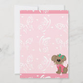 かわいい犬のベビーシャワー招待状 招待状 (裏面)