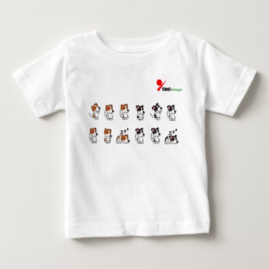 かわいい犬のベビーTシャツ ベビーTシャツ (正面)