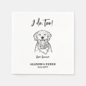 かわいい犬のペットの名前結婚の スタンダードカクテルナプキン (正面)