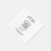 かわいい犬のペットの名前結婚の スタンダードカクテルナプキン (角)