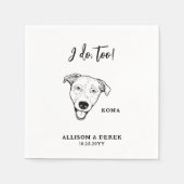 かわいい犬のペットの名前結婚の スタンダードカクテルナプキン (正面)