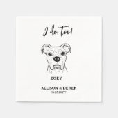 かわいい犬のペットの名前結婚の スタンダードカクテルナプキン (正面)