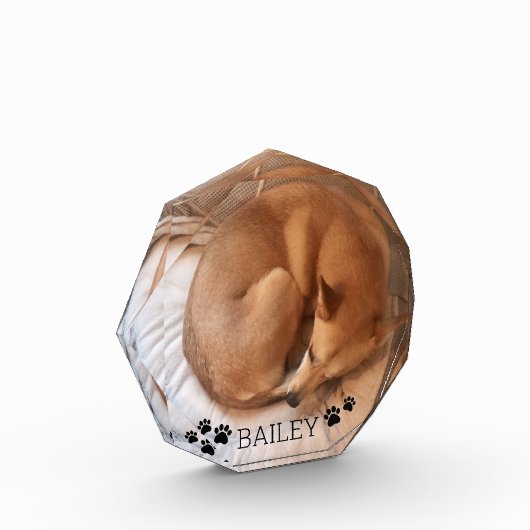 かわいい犬のペット写真の名前、ペットの宝石 フォトブロック (左)