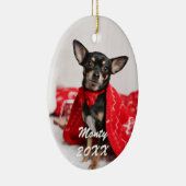 かわいい犬のペット写真 セラミックオーナメント (右)