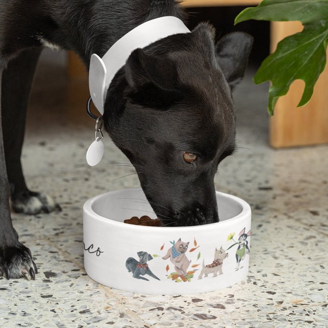 かわいい犬のペット名前をカスタムするボウル ボウル (Cute dogs pet custom name bowl)