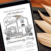 かわいい犬のホームドロップイン引っ越し祝いパーティーパーティー 招待状