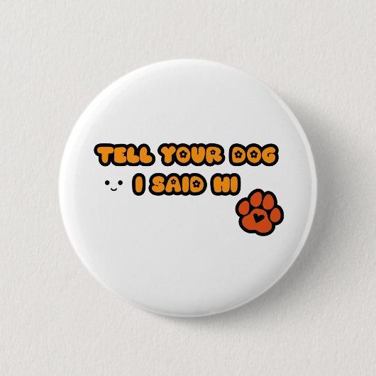 かわいい犬のボタン 缶バッジ (正面)