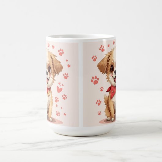 "かわいい犬のマグカップ：すべてのsipの中" モーフィングマグカップ (中央)