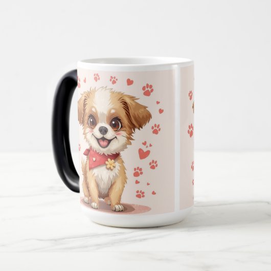 "かわいい犬のマグカップ:すべてのsipの中" モーフィングマグカップ (正面左)
