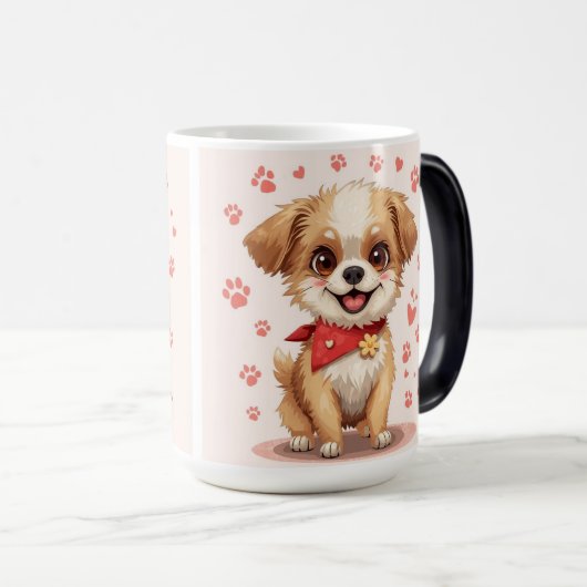 "かわいい犬のマグカップ:すべてのsipの中" モーフィングマグカップ (正面右)