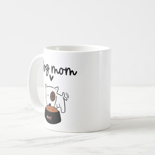 かわいい犬のママのコーヒーマグ コーヒーマグカップ (正面左)