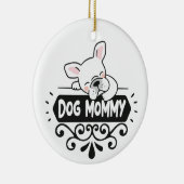かわいい犬のママのペット動物愛好家 セラミックオーナメント (右)