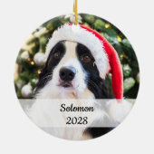 かわいい犬のママのペット動物愛好家 セラミックオーナメント (裏面)