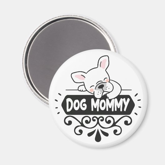 かわいい犬のママのペット動物愛好家 マグネット (正面/裏面)
