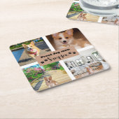 かわいい犬のママ カスタム写真 スクエアペーパーコースター (アングル)
