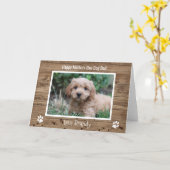 かわいい犬のママ フォト 母の日 カード (黄色い花)
