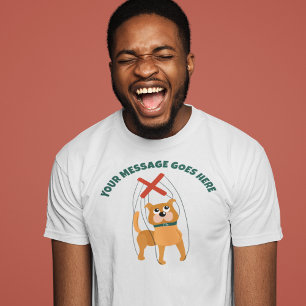 かわいい犬のマリオネット人形カスタムメッセージ Tシャツ