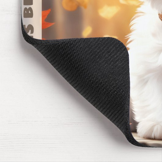 かわいい犬のマルチーズ子犬かぼちゃの秋秋の名前 マウスパッド (コーナー)