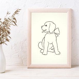 かわいい犬のミニマルなウォールアート ポスター