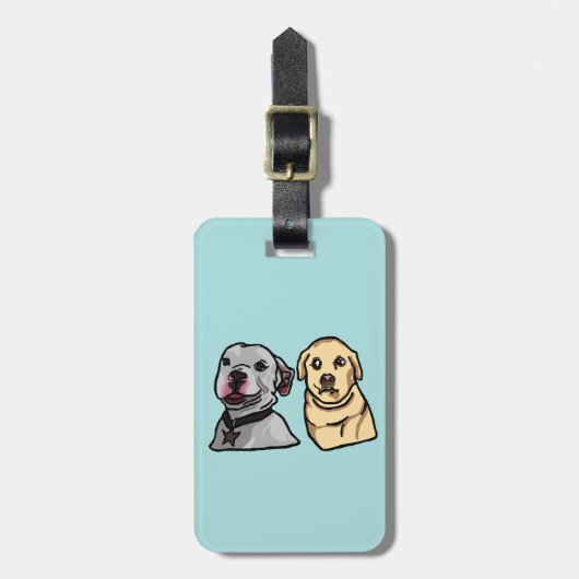 かわいい犬のミーム ラゲッジタグ (正面縦)