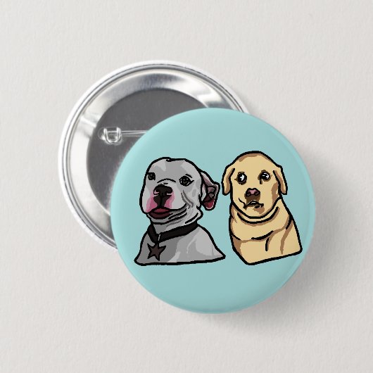 かわいい犬のミーム 缶バッジ (正面&裏面)