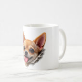 かわいい犬のミーム 3Dデザイン - 面白いチワワの顔 コーヒーマグカップ (正面右)