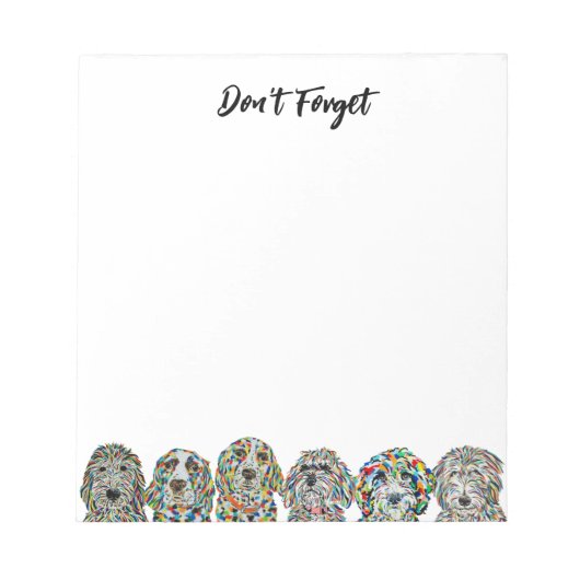 かわいい犬のメモ帳 ノートパッド (正面)