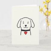 かわいい犬のラブカード カード (黄色い花)