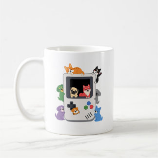 かわいい犬のレトロゲームボーイ コンソール コーヒーマグ コーヒーマグカップ
