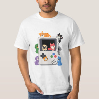 かわいい犬のレトロゲームボーイ コンソールTシャツ Tシャツ