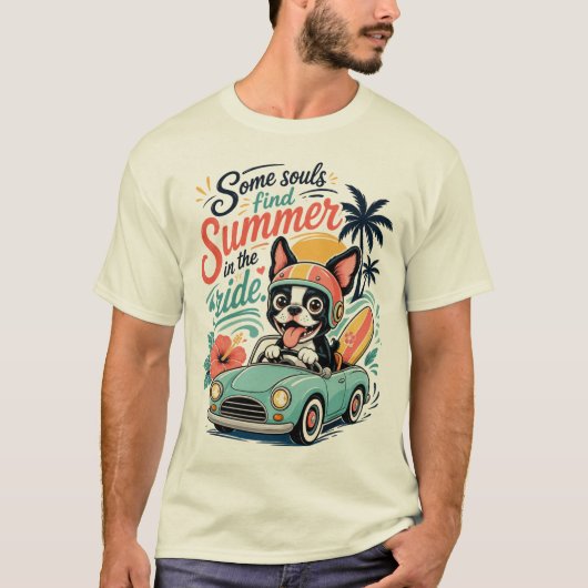かわいい犬のロードトリップデザイン Tシャツ (正面)