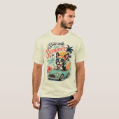 かわいい犬のロードトリップデザイン Tシャツ (正面フル)