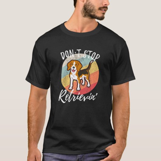 かわいい犬のヴィンテージストップがビーグル犬を取り返さない Tシャツ (正面)