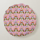 かわいい犬の丸い枕 ラウンドクッション (裏面)