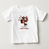 かわいい犬の似顔絵 男の子のベビーシャワー ベビーTシャツ (正面)