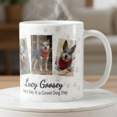 かわいい犬の写真と名前のメッセージ コーヒーマグカップ