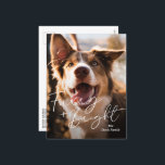 かわいい犬の写真のモダンクリスマス シーズンポストカード<br><div class="desc">ペットモダンの犬の写真を超えたスクリプトにキュートなあいさつミニマル「Furry and Bright」を添えたデザインとを搭載したフォトクリスマスハガキエレガント。背中に黒と白のメッセージとパーソナライズされた一緒に2番目の写真がある。</div>