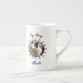 かわいい犬の写真の輪の枠とテキスト ボーンチャイナマグカップ (右)