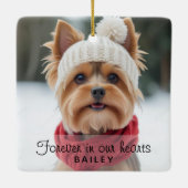 かわいい犬の写真の追悼オーナメント セラミックオーナメント (裏面)