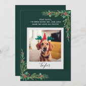 かわいい犬の写真カスタムクリスマス シーズンカード (正面/裏面)