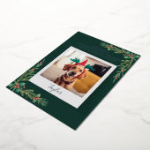 かわいい犬の写真カスタムクリスマス 箔シーズンカード (回転した状態)