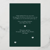 かわいい犬の写真カスタムクリスマス 箔シーズンカード (裏面)