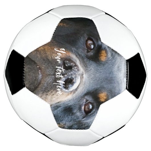 かわいい犬の写真サッカーボールを追加 サッカーボール (回転)